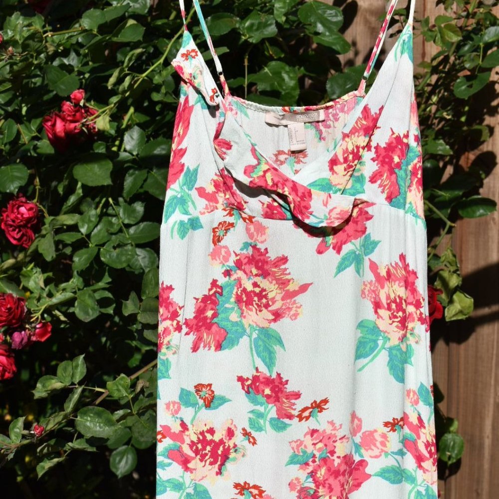 Floral Sundress with Ruffled Surplice Neckline